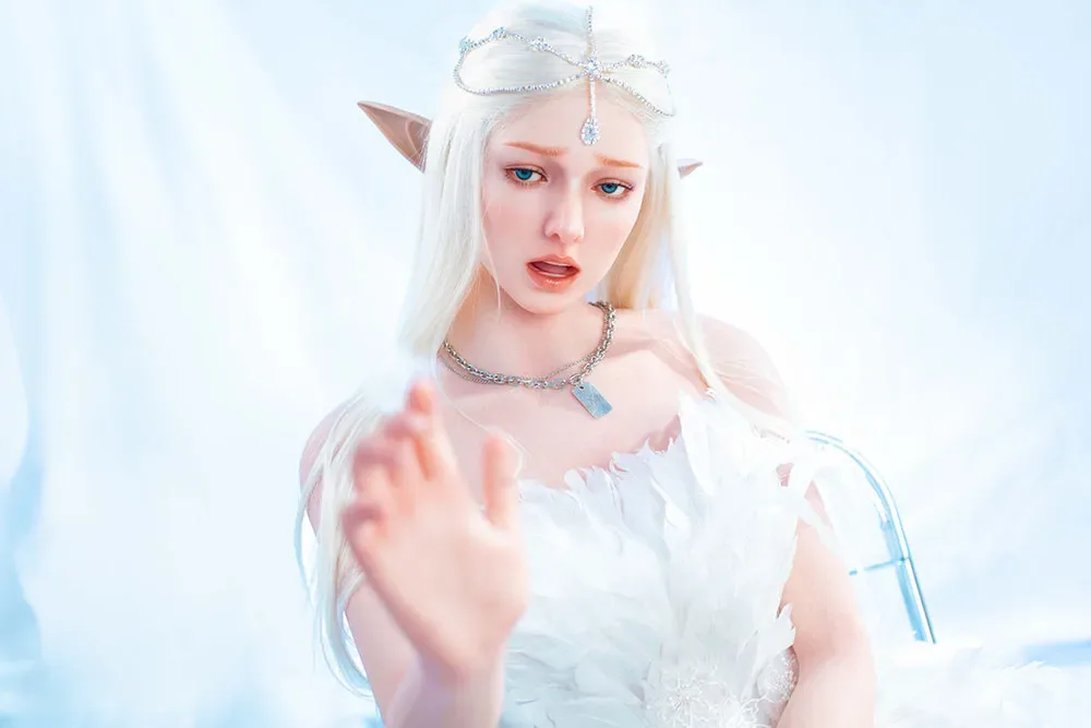 Gigi 163cm B-cup Small Breasts Platinum Silicone XYcolo Sex Doll European Fair Skin Snow-white Hair Fairy Elf Love Dolls view 8