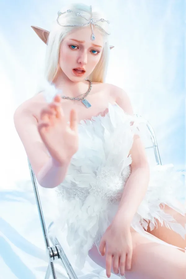Gigi 163cm B-cup Small Breasts Platinum Silicone XYcolo Sex Doll European Fair Skin Snow-white Hair Fairy Elf Love Dolls view 4