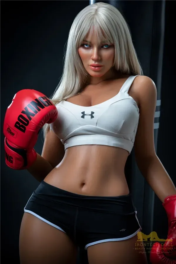 Emerie Tanned Skin Silicone 164cm(5.38ft) Sex Dolls S26 Head Irontech Doll Energetic Tight Abs American Love Doll Skinny E-cup Real Doll view 5