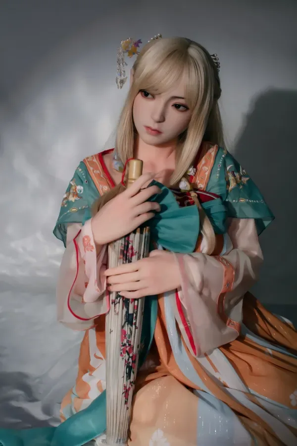 Bezlya 160cm Silicone Head TPE Body Hybrid Sex Dolls Sweet Blonde Elf Love Doll B-cup Small Tits Slender Real Doll Penny view 4