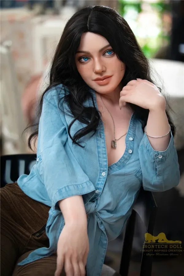 Ivy 152cm (4.99ft) A Cup Sex Doll Irontech Doll S27 Head Curly Hair Charming Eyes American Love Dolls Curvy Real Doll Silicone Materials view 4
