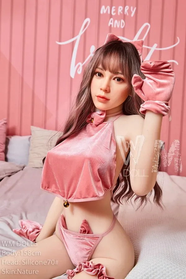 Maria 158cm D-cup 70# Silicone Head WM Sex Doll Sweet Asian Medium Breast Skinny Real Doll view 3