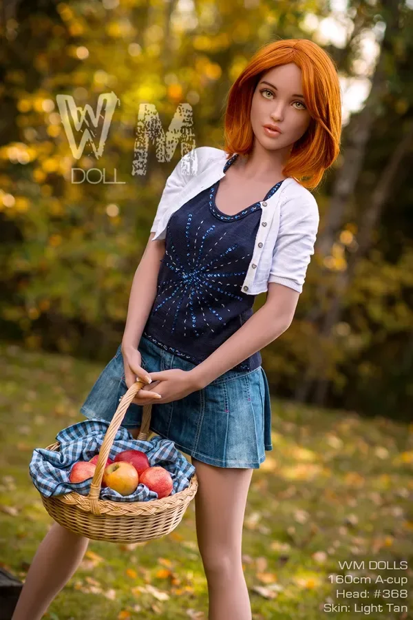 Realistic Red Hair TPE Sex Doll with WM #368 Head 160cm Slender American Love Doll Fucking A-cup Small Breast Adult Real Doll Kaia view 4
