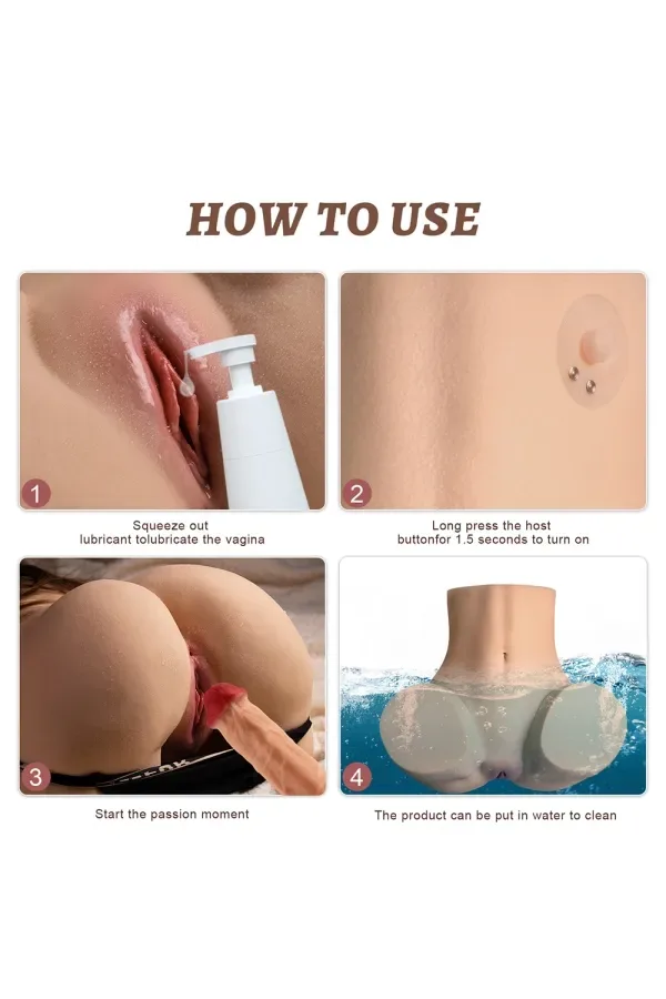 Gina 27.56lb Bum Yeloly Sex Doll Vibrating Torso Love Doll Sex Toys view 4