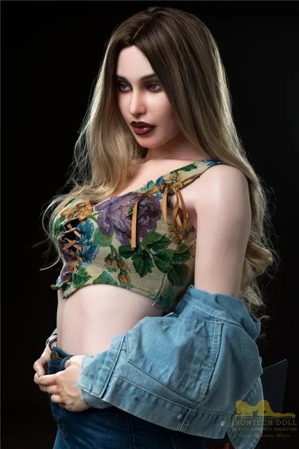 Makayla Blonde Curly Hair Silicone 168cm(5.51ft) B-cup Sex Doll Irontech Doll S19 Head Delicate Makeup Brown Nipples American Love Dolls Skinny Real Doll view 8
