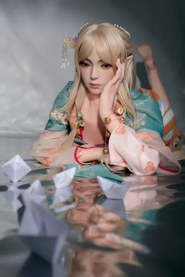 Bezlya 160cm Silicone Head TPE Body Hybrid Sex Dolls Sweet Blonde Elf Love Doll B-cup Small Tits Slender Real Doll Penny view 3