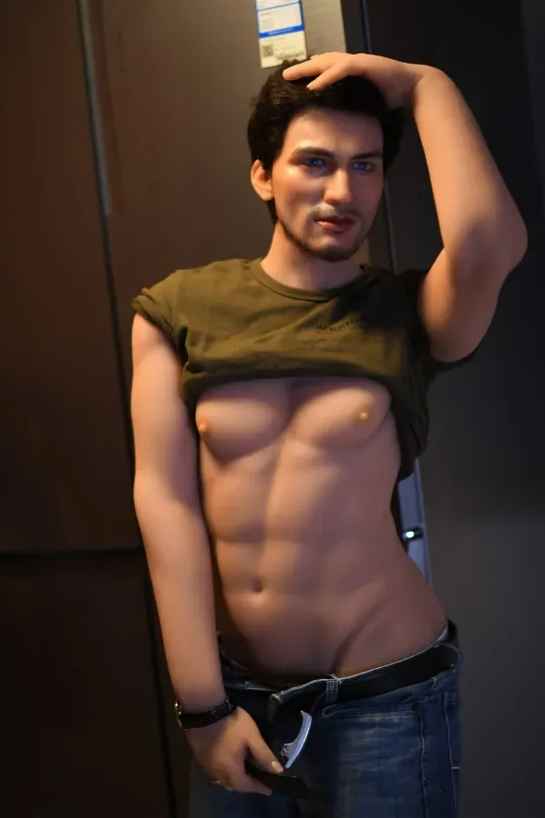 Tom 170cm Silicone Head + TPE Body 6YE Doll Handsome Tan Skin Firm Muscles Huge Penis Male Sex Dolls view 2