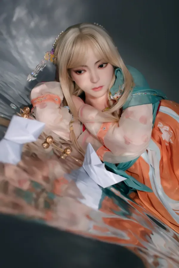 Bezlya 160cm Silicone Head TPE Body Hybrid Sex Dolls Sweet Blonde Elf Love Doll B-cup Small Tits Slender Real Doll Penny view 2
